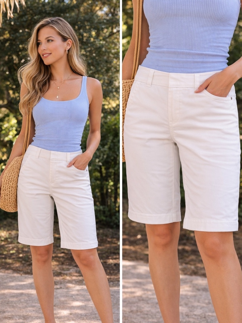 Abercrombie & Fitch White Cotton Shorts